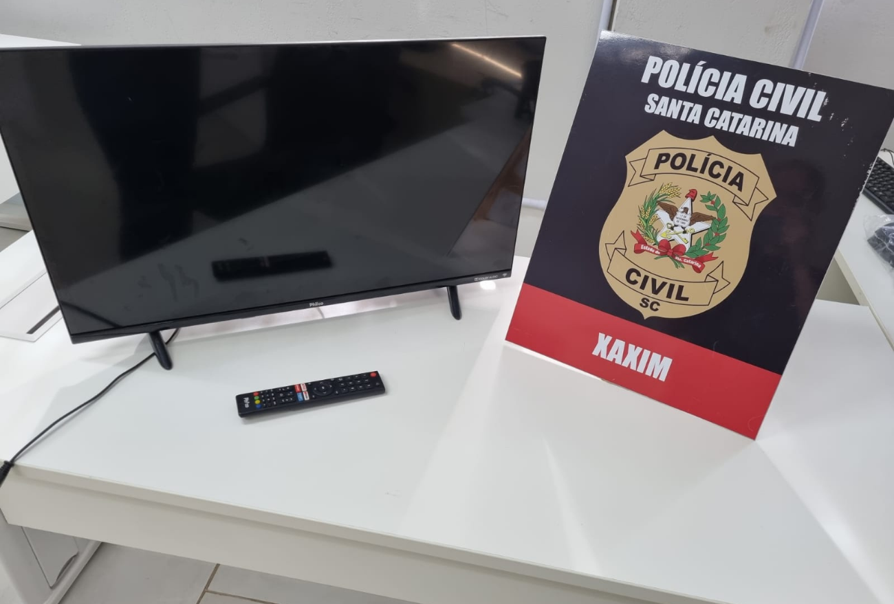 Polícia Civil de Xaxim recupera televisão furtada