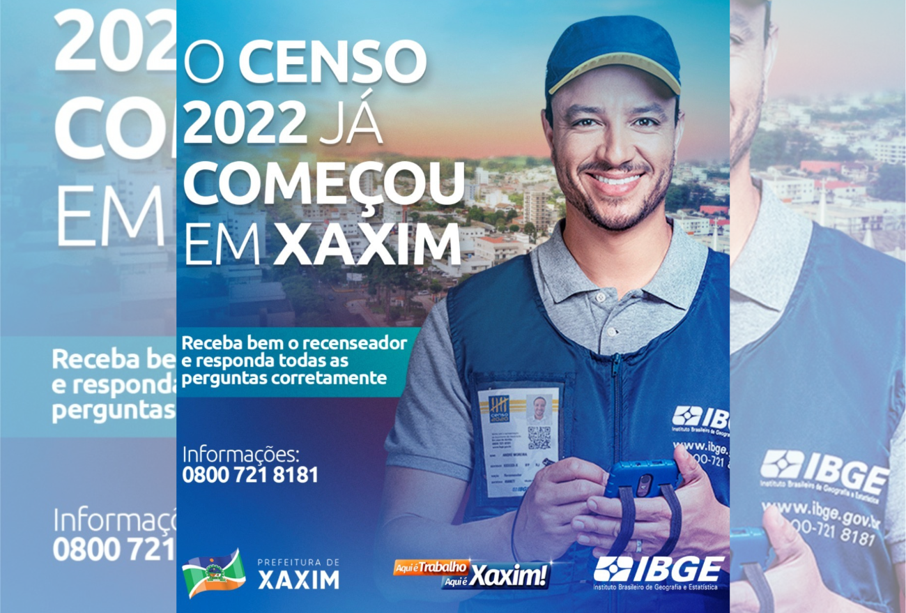 Censo 2022 do IBGE inicia em Xaxim
