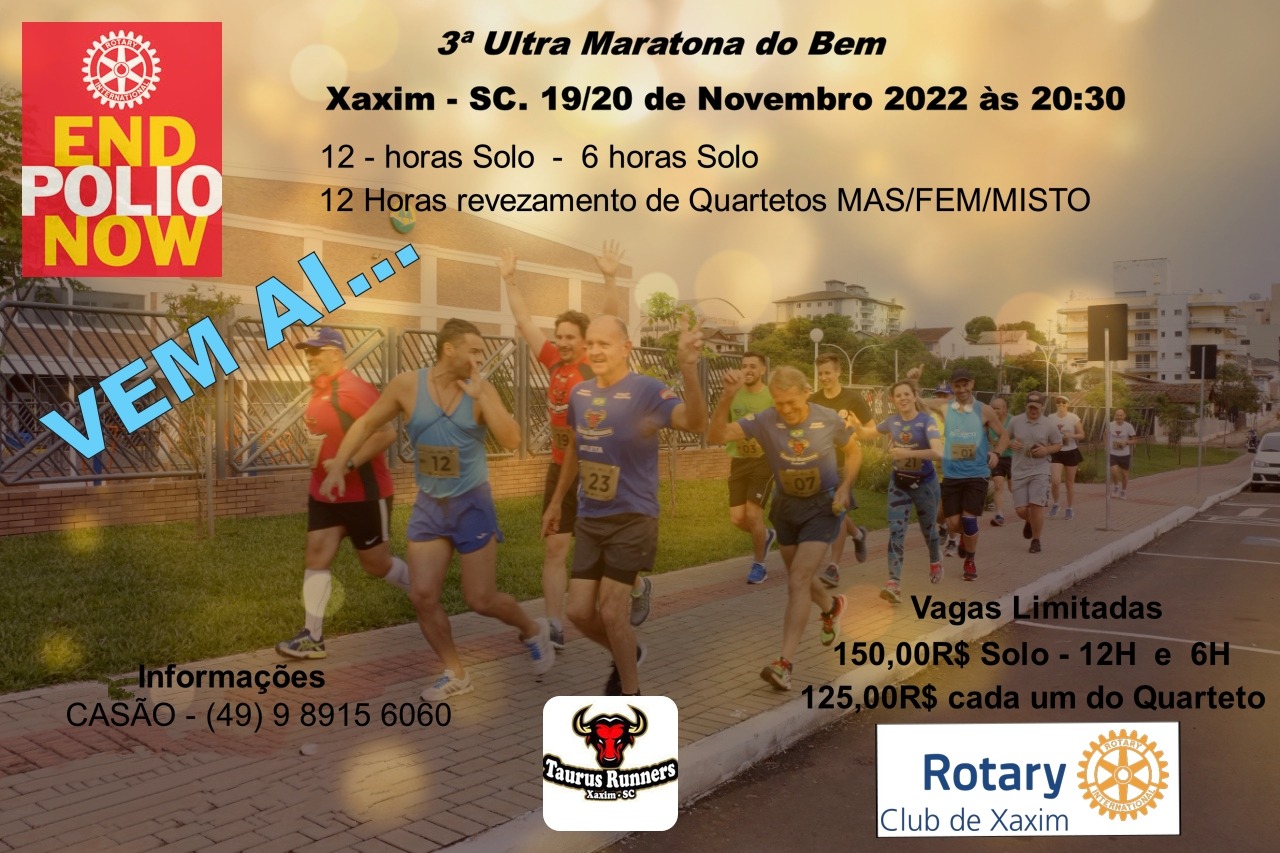 Terceira Ultra Maratona do Bem acontece em Xaxim no mês de novembro
