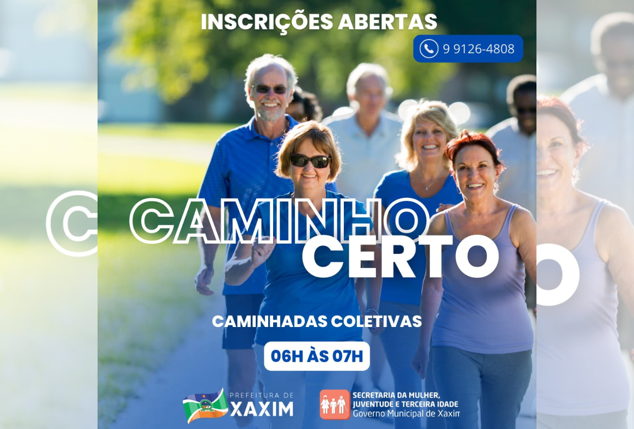 Prefeitura de Xaxim promove caminhadas coletivas através do programa Caminho Certo