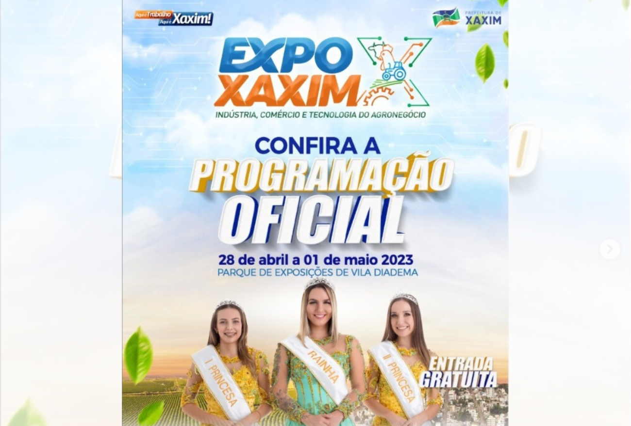 ExpoXaxim 2023 divulga programação oficial