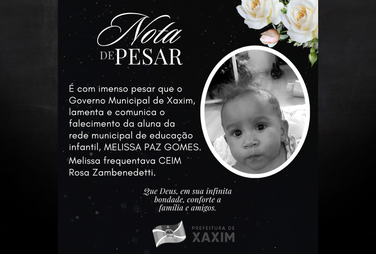 Bebê de oito meses morre após parada cardiorrespiratória em Xaxim