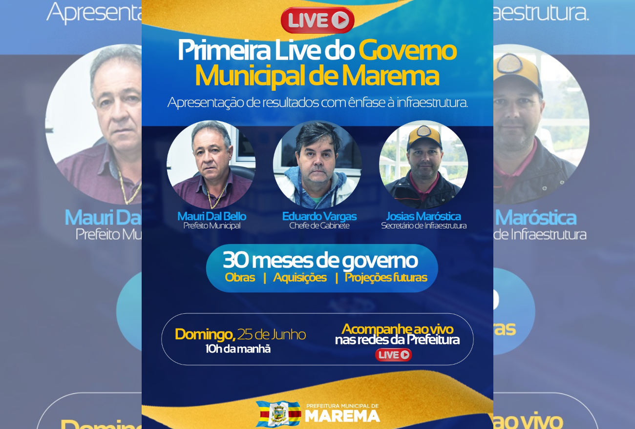 Prefeitura de Marema realiza Live em prol de projetos futuros no município