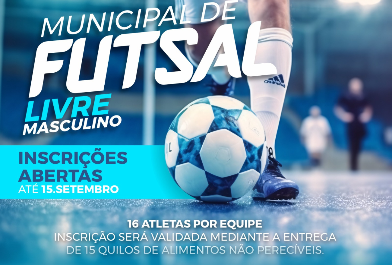 A bola vai rolar para o Municipal de Futsal livre masculino