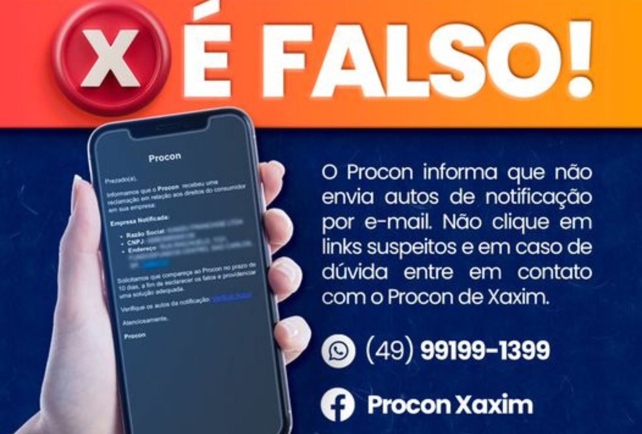 Procon de Xaxim emite alerta sobre novo golpe