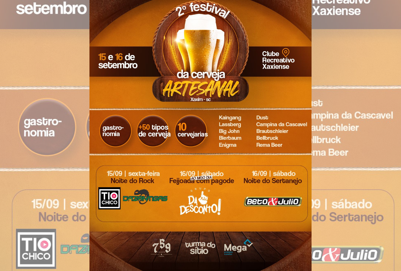 Acontece em Xaxim o 2° festival da cerveja artesanal: um fim de semana de música, gastronomia e diversão